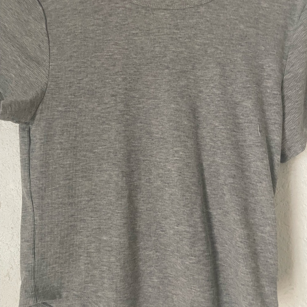 Gray Ribbed T-Shirt